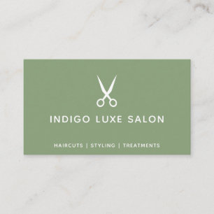 Hair Salon Hairstylist Modern Sage Grönt Visitkort