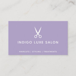 Hair Salon Hairstylist Modern Sissors Lila Visitkort