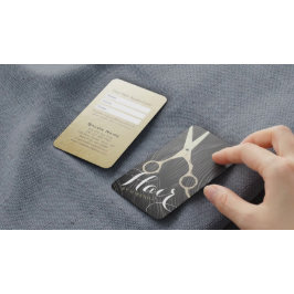 Hair Salon Hairstylist Möte Guld Sissors Tidsbeställning Kort