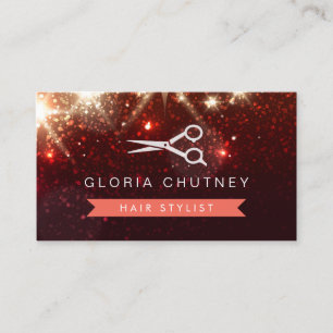 Hair Salon Hairstylist - Shiny Sparkly Glitter Visitkort