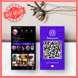 Hair Salon Instagram Violet | Social Media QR-kod Visitkort