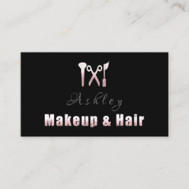 Hair Salon Makeup Artist Möte Rosa Black Visitkort