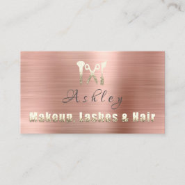 Hair Salon Makeup Lash Appointett Card Logotyp Ro Visitkort