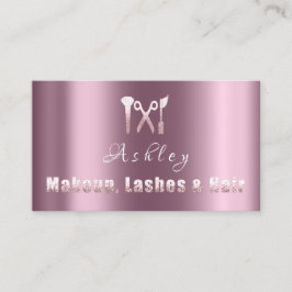 Hair Salon Makeup Lash Möte Lila Ro Visitkort