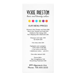 Hair Salon Menu-rackkort Reklamkort