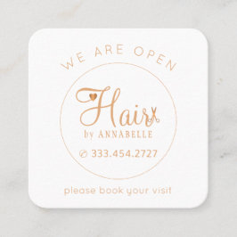Hair salon modern elegant frisör tidsbeställning kort