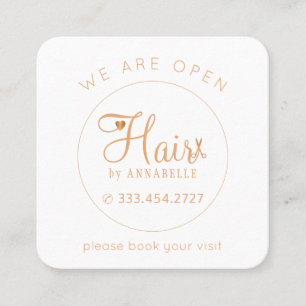 Hair salon modern elegant frisör tidsbeställning kort