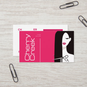 Hair Salon Modern Rosa Black Beauty Salon Visitkort