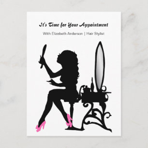 Hair Salon Möte Reminder Girly Hair Stylist Vykort