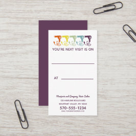 Hair Salon Möte Reminder Retro Rainbow Visitkort