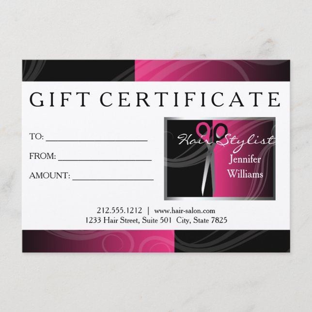 Hair Salon-presentkort (Framsida)