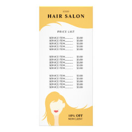 Hair Salon Pris List Blonde Hairstylist Model Reklamkort