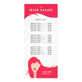 Hair Salon Pris List Rosa Hairstylist Model Reklamkort