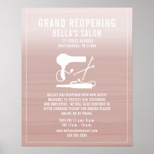 Hair Salon Reöppning Covid Safety  Ombre Poster