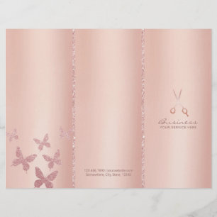 Hair Salon Ro Guld Scissor Tri-Fold Bruchures