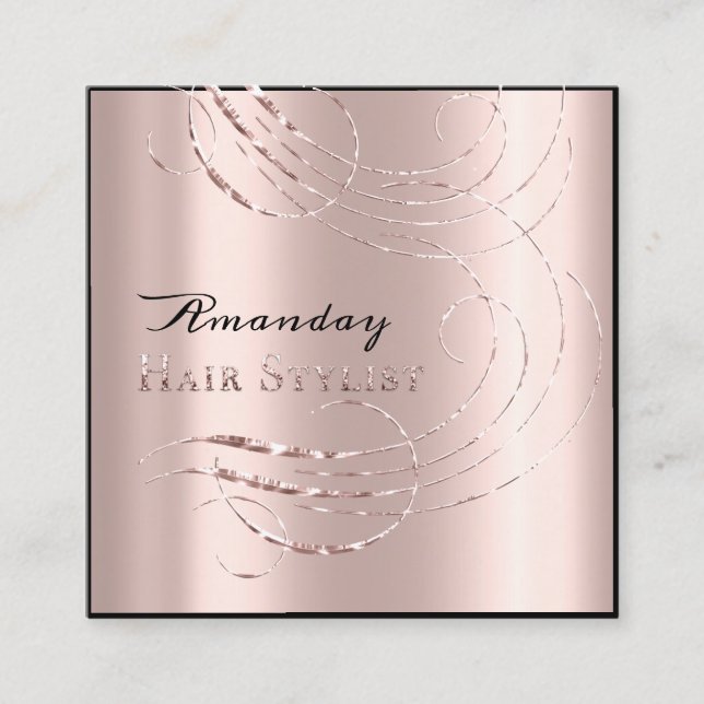 Hair Salon Salon Appointment Card Rosa ros Fyrkantigt Visitkort (Framsida)