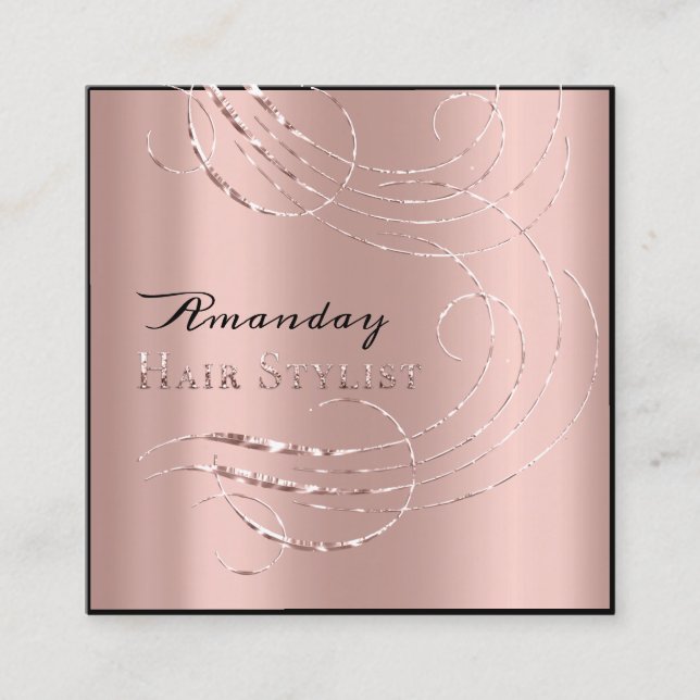 Hair Salon Salon Appointment Card Rosa ros Fyrkantigt Visitkort (Framsida)