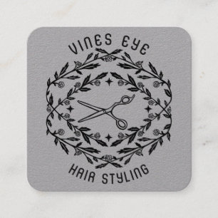Hair Salon Scissors Ro Vines Magic Boho Luxe Fyrkantigt Visitkort