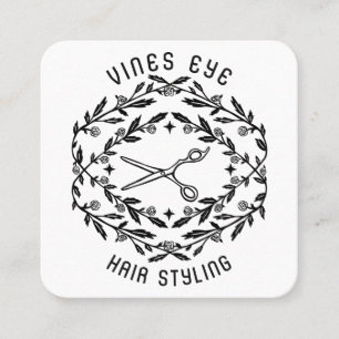 Hair Salon Scissors Ro Vines Magic Boho Luxe Fyrkantigt Visitkort