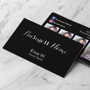 Hair Salon Social Media Anpassningsbar Beauty Phot Visitkort