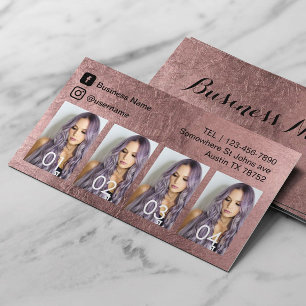 Hair Salon Social Media Photo Collage Ro Guld Visitkort