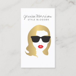 Hair Salon, Stil Bloggare, Beauty Girl Guld Visitkort