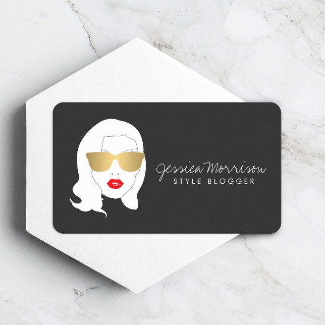 Hair Salon, Stil Bloggare, Glamous Beauty Girl Visitkort (Skapare uppladdad)