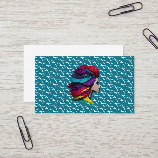 Hair Salon Stylist Beauty Shop Cosmetic Industry Visitkort (Fram/Back In Situ)