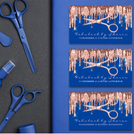 Hair Salon Stylist Hairdresser Scissors Ro Blue Visitkort