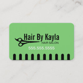 Hair Salon Stylist med Möte Ljust grönt Tidsbeställning Kort