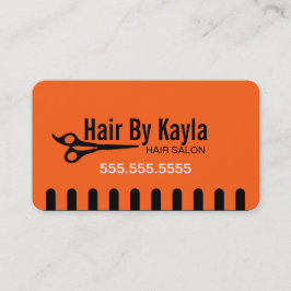 Hair Salon Stylist med Möte Orange Tidsbeställning Kort