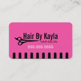 Hair Salon Stylist med Möte Rosa Tidsbeställning Kort