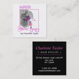 Hair Salon Stylist-Personlig Fyrkantigt Visitkort