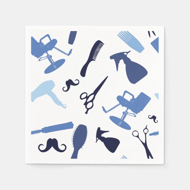 Hair salon verktyg mönster pappersservett (Framsidan)