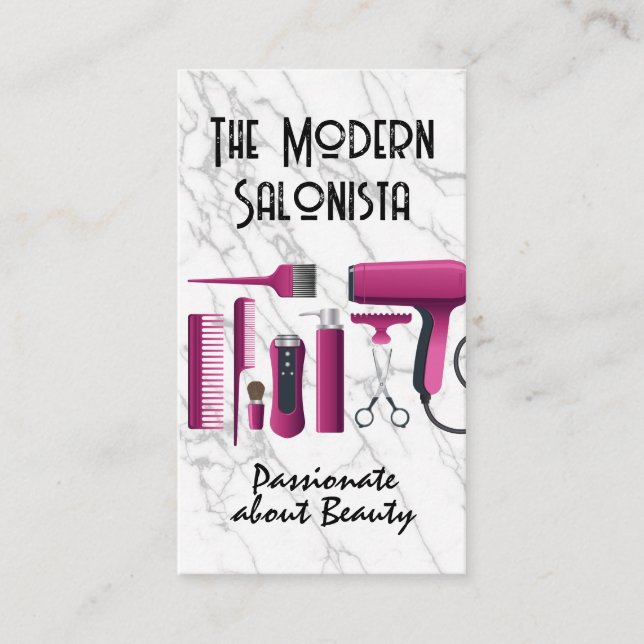Hair Salon Verktyg | skönhet Visitkort (Framsida)