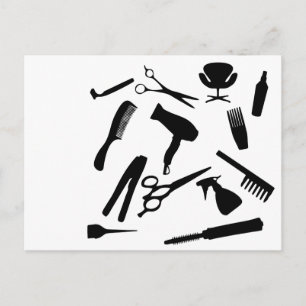 Hair Salon Verktyg Vykort