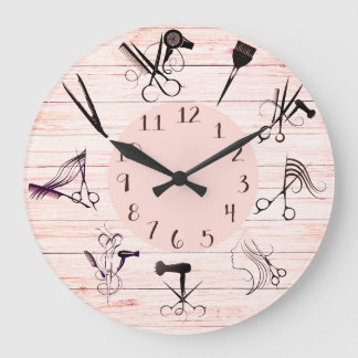 Hair Salon Wall Clock Stor Klocka