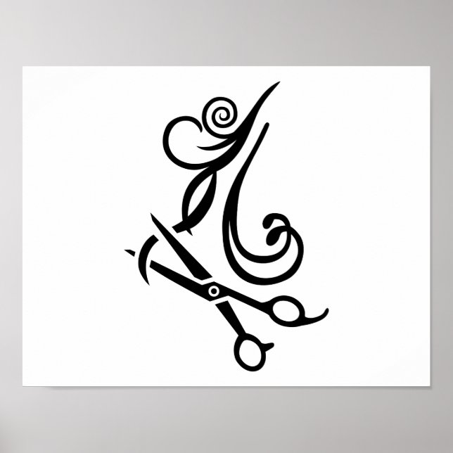 Hair scissors Hairdresser Poster (Framsidan)