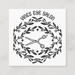 Hair Scissors Ro Vines Magic Boho QR Social Fyrkantigt Visitkort