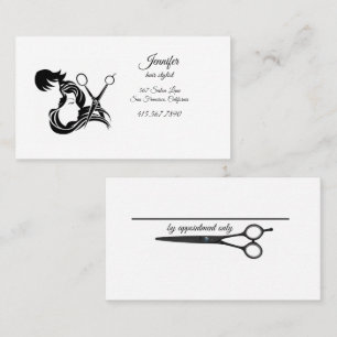 Hair Silhouettes & Sissors Hairstylist Business Visitkort