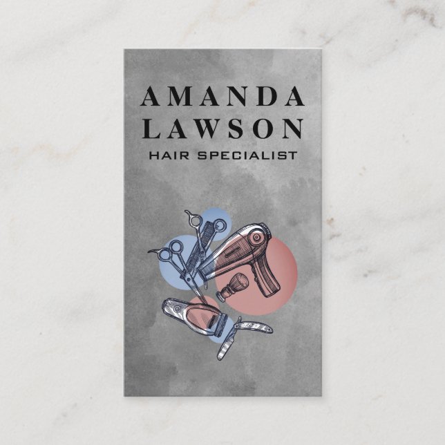 Hair Specialist | Snyggt Verktyg Visitkort (Framsida)