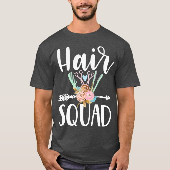 Hair squad gullig hårfrisör t shirt (Framsida)