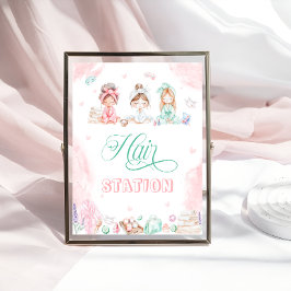 Hair Station Spa Party Makeup Girl Birthday Poster