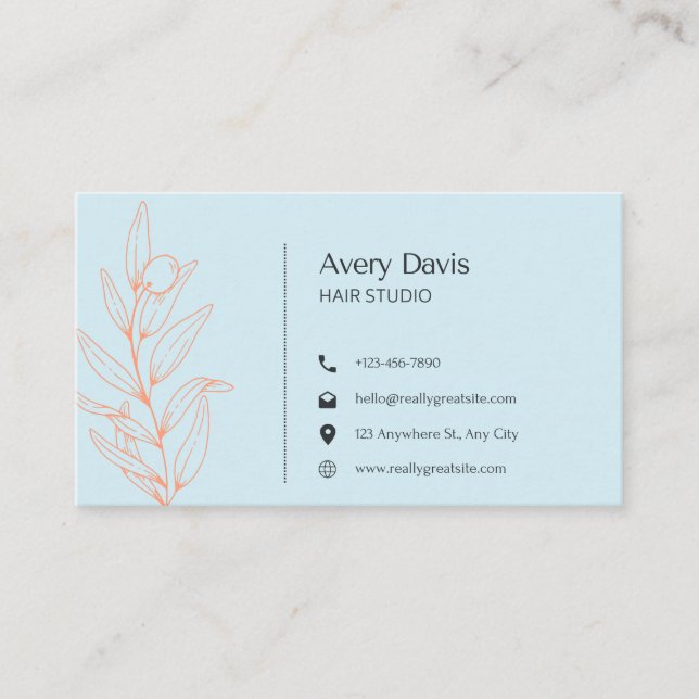 Hair Studio-Affärskort Visitkort (Framsida)