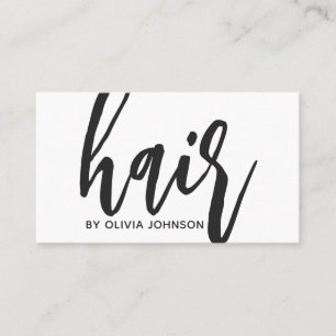 Hair Stylist Affärskort l White Modern Minimal Visitkort