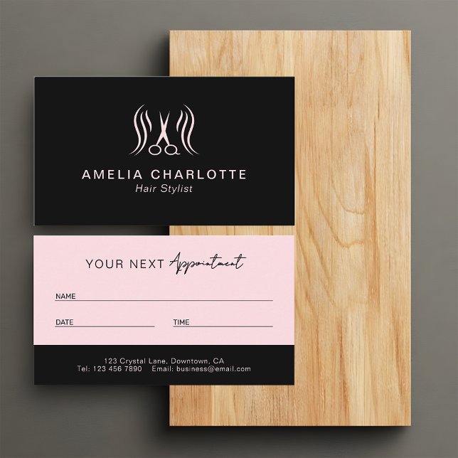 Hair Stylist Appointment Card | Stylists Booking Tidsbeställning Kort (Skapare uppladdad)