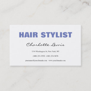 Hair Stylist Artist Designer Minimalist White Visitkort