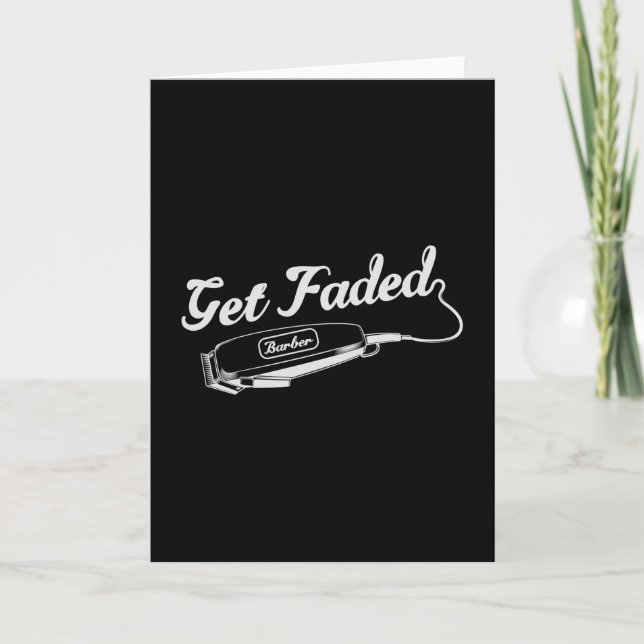 Hair Stylist Barber Get Faded Hairdresser Gift Kort (Framsida)