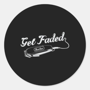 Hair Stylist Barber Get Faded Hairdresser Gift Runt Klistermärke