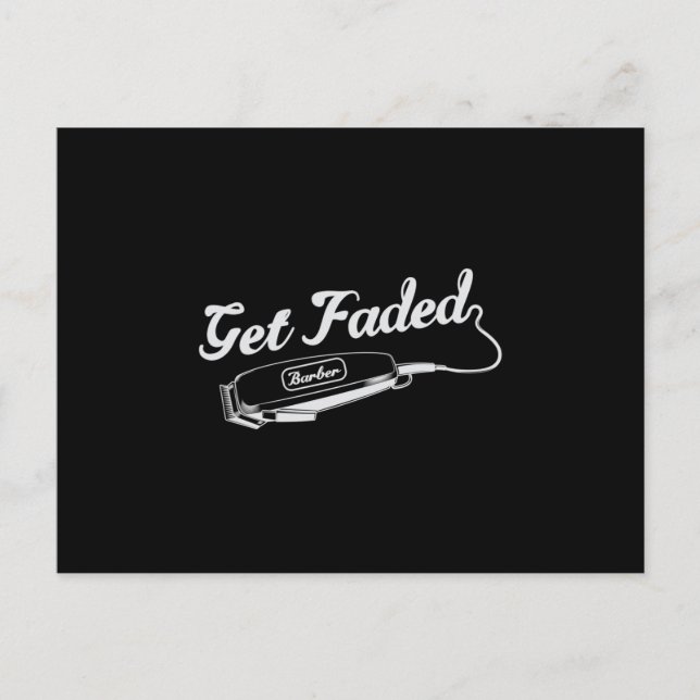 Hair Stylist Barber Get Faded Hairdresser Gift Vykort (Framsida)